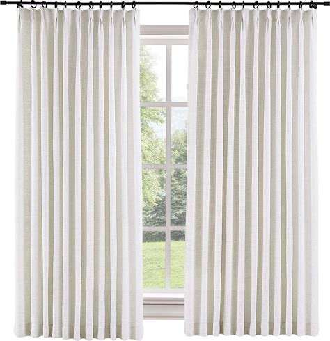 Two pages curtains - Buy TWOPAGES 52 W x 96 L inch Pinch Pleat Unlined Darkening Drape Faux Linen Curtain Drapery Panel for Living Room Bedroom Meetingroom Club Theater Patio Door (1 Panel),Beige White: Panels - Amazon.com FREE DELIVERY possible on eligible purchases
